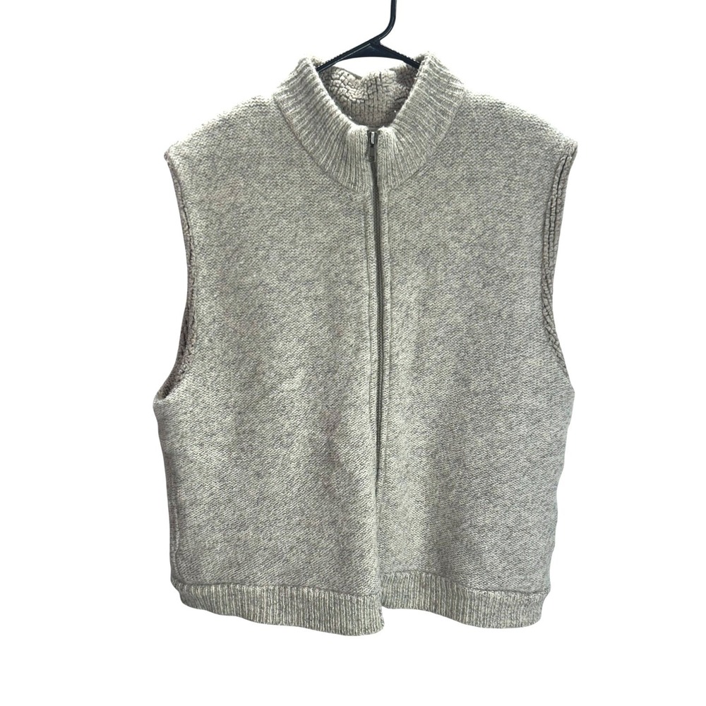 Winona Wool Sherpa Lined Zip Vest Large Gray Outdoor Gorpcore Cozy Rugged